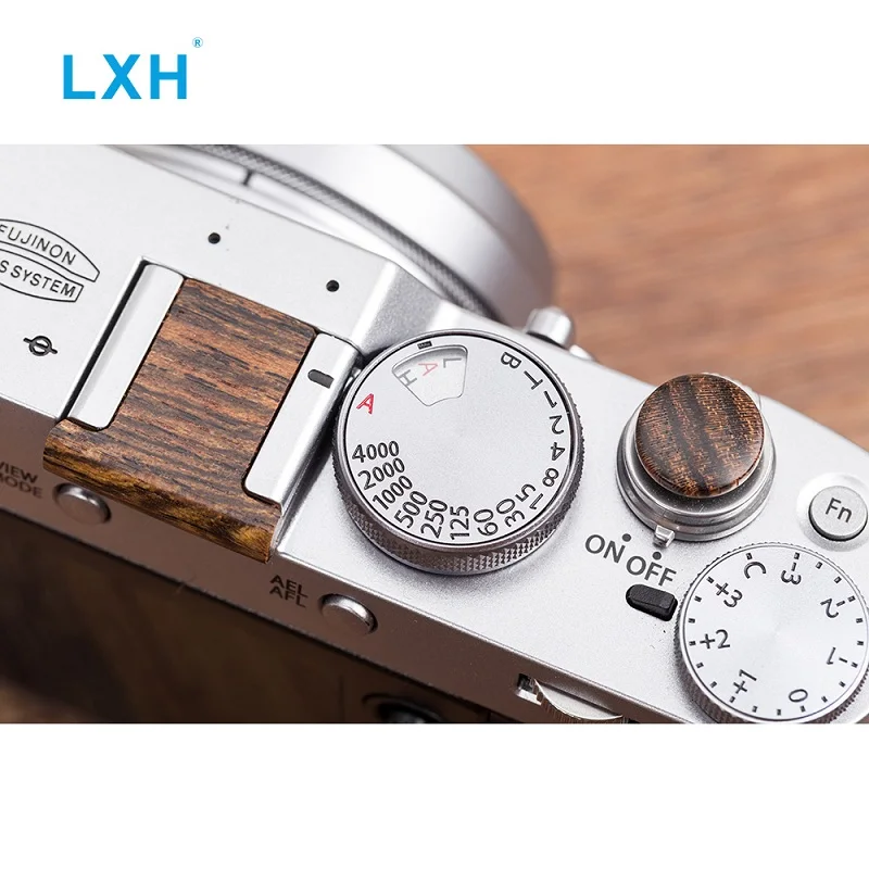 LXH камера деревянная кнопка спуска затвора Горячий башмак Крышка для Fujifilm X-T20 X100F X-T2 X100T X-T10 с резиновым кольцом - Цвет: Yellow 1 Set