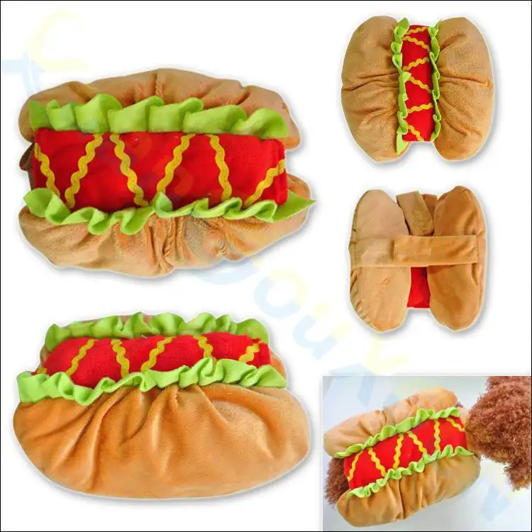 10pcs Halloween Party festival Cat Clothes Teddy Puppy Dog hamburger Clothes Winter Hot Dog Pet Winter vest Halloween decoration