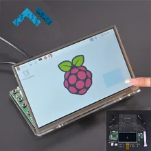 7 дюймов Raspberry Pi 1024*600 TFT ЖК-дисплей Дисплей Сенсорный экран Мониторы драйвер платы модуля HDMI VGA 2AV прозрачный акриловый кронштейн