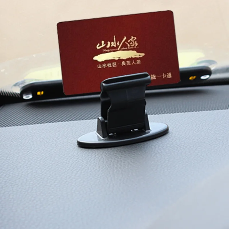 

1 Piece Car Card Storage Holder Double-sided Adhesive Tape Base 180 Degree Adjustable Easy to Install