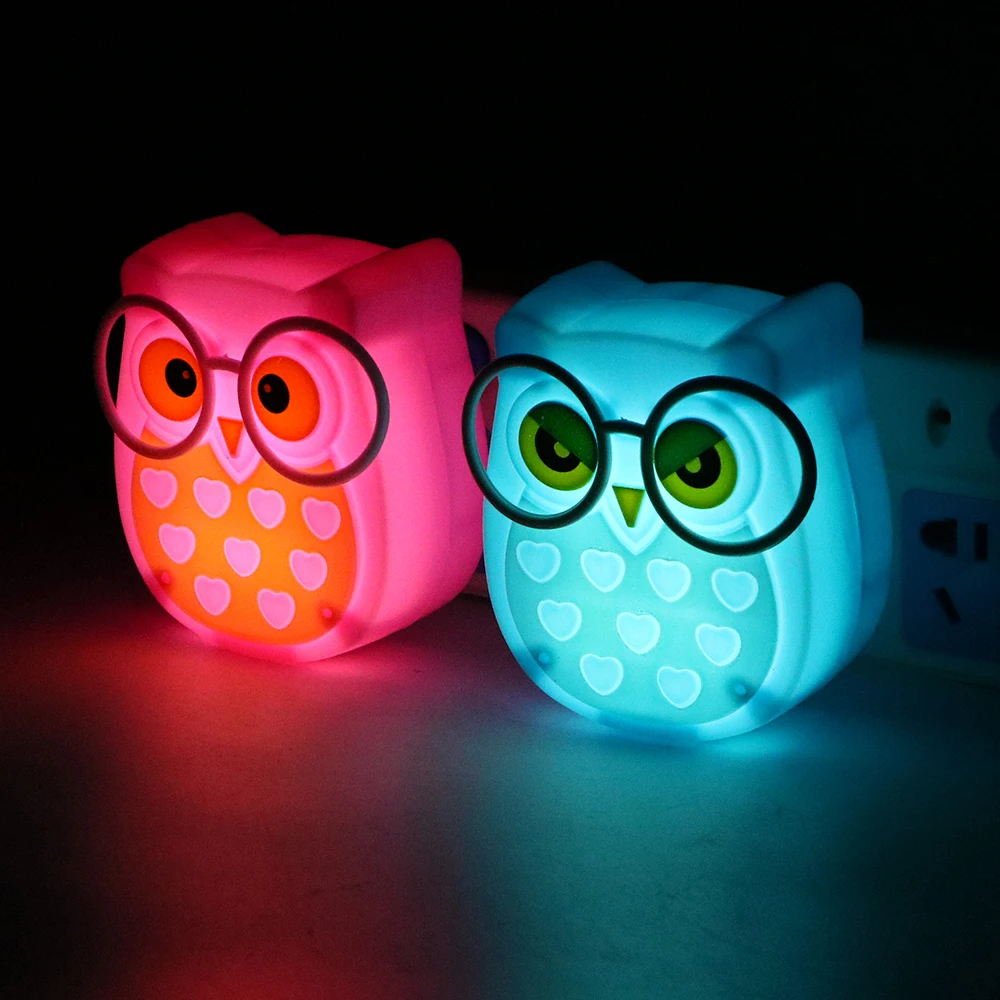  ITimo Auto Light Control Sensor Lamp Indoor Lighting Owl Animal Nightlight EU Plug Socket Lamp LED  - 32853621502