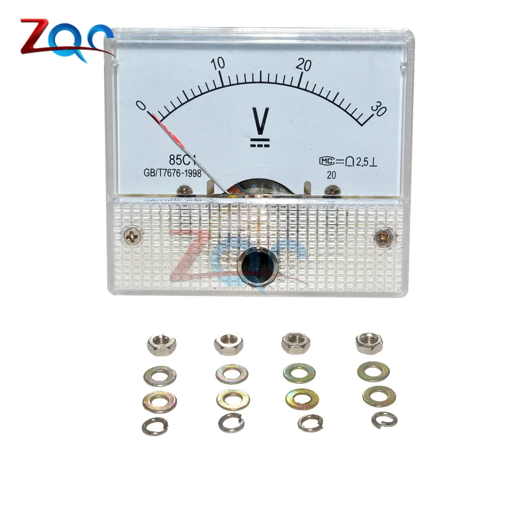 85c1 Dc Analog Panel Volt Voltage Meter Voltmeter Gauge Mechanical Voltage  Meter 5v 10v 20v 30v 50v 100v 200v 300v 500v