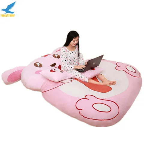 Fancytrader-Cartoon-Animal-Rabbit-Tatami-Giant-Stuffed-Soft-Beanbag-Bed-Carpet-Mat-Sofa-Pink (1)