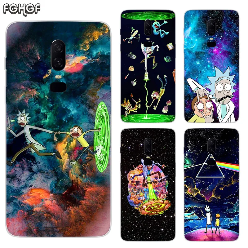 

Luxury Soft TPU Silicone Phone Back Case For OnePlus 5 5T 6T 6 Frosted Fundas Printed Cover Coque Rick And Morty