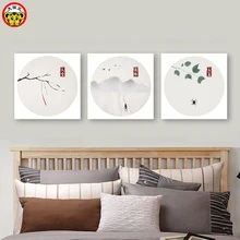 Diy живопись по номерам Китайский ветер погода сезонная фоновая стена вручную украшена розовыми и водами, Jiangnan пейзаж