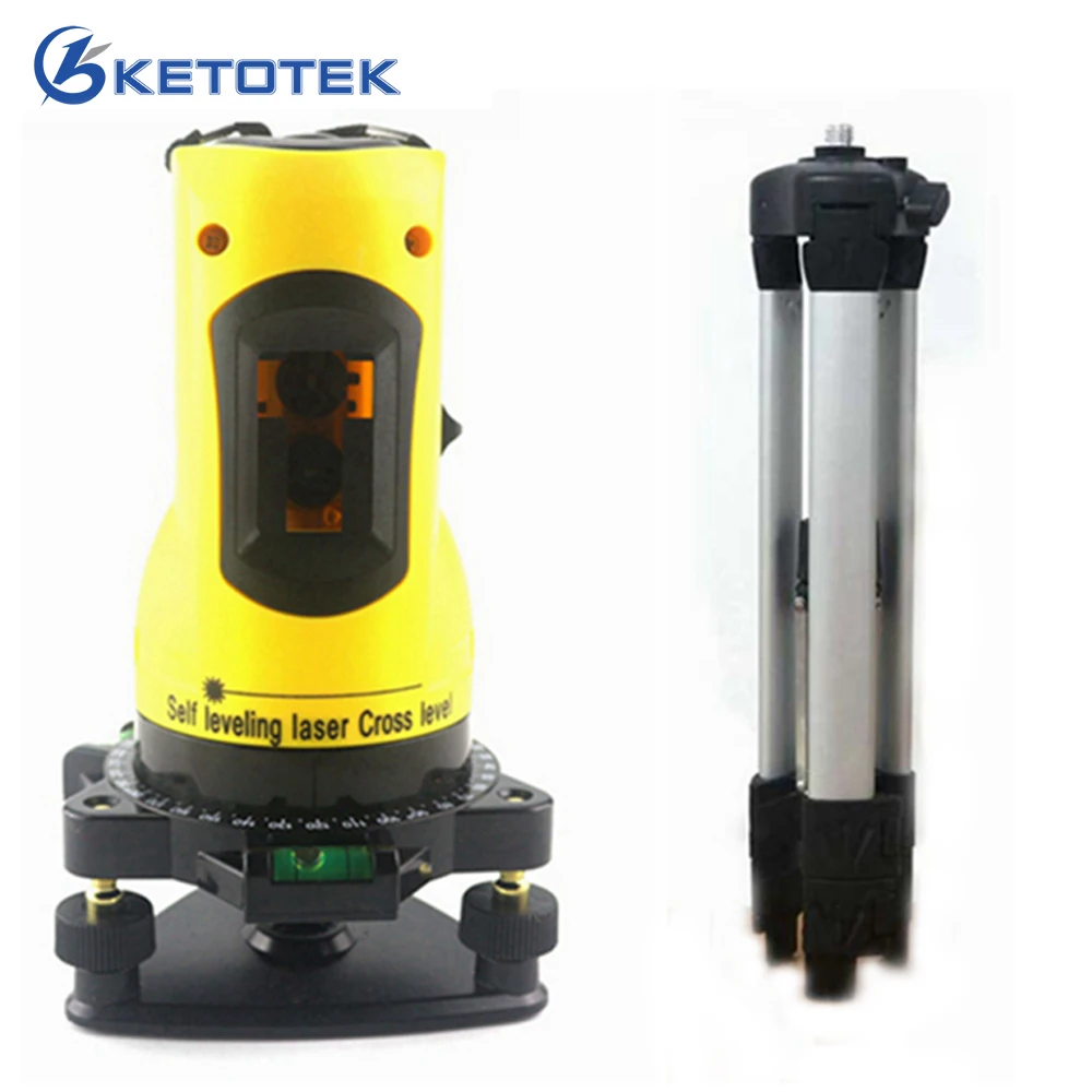 

KETOTEK Household Laser Level Horizontal Vertical Lines Cross 360 Rotary Cross Self Leveling Laser Level with Tripod