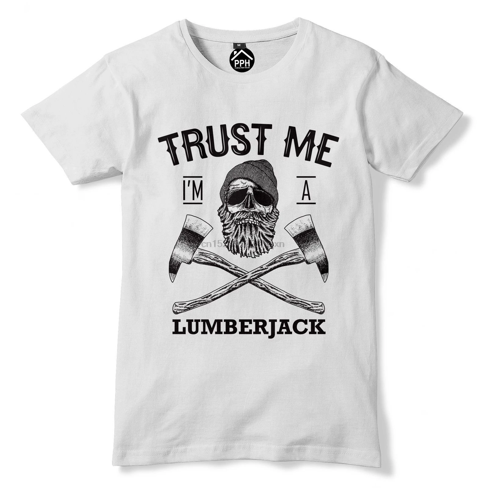 2019 новая брендовая футболка Trust Me Im A Lumberjack с черепом и бородой хипстерская 147 |