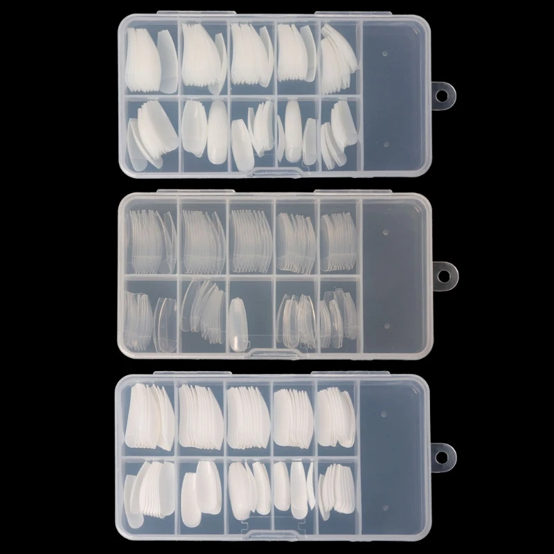 

Half Cover False Nail Tips 100Pcs Long Ballerina Nails With Box DIY Nail Art