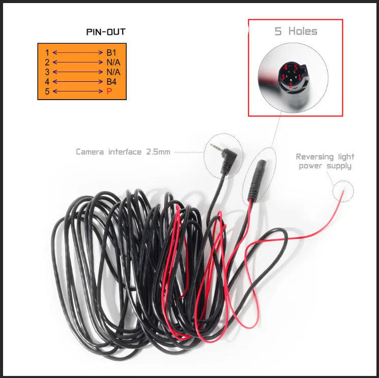5 pin 5 отверстие 6/10 м длинная линия вождения рекордер задний объектив Удлинительный кабель для вождения рекордер gps камера заднего вида