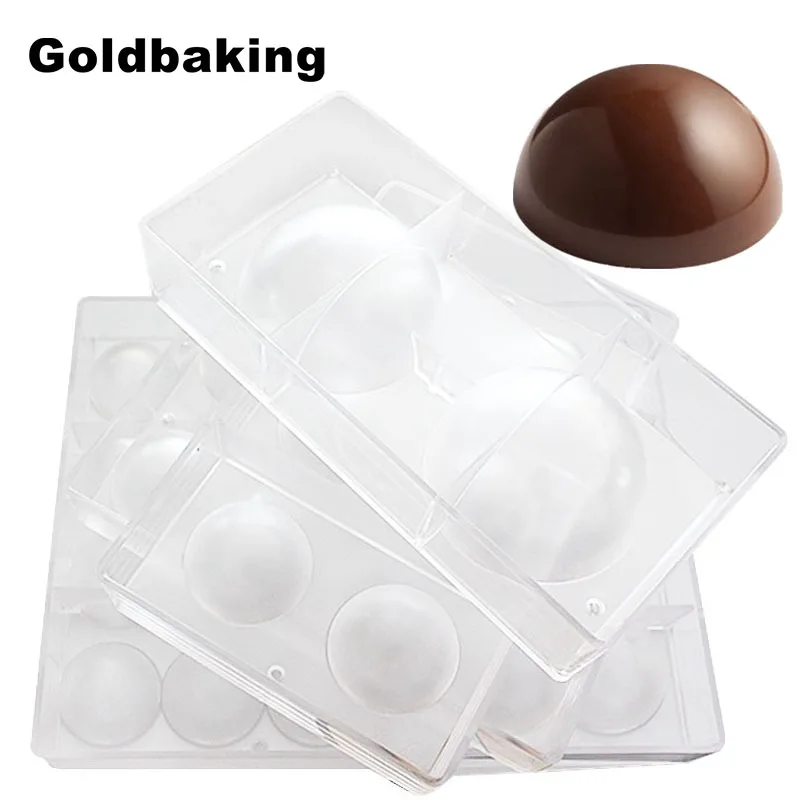 

Goldbaking Chocolate Sphere Mold Polycarbonate Chocolate Half Ball Mould 3D Large Ball Chocolate Mold All Kinds Size For Option