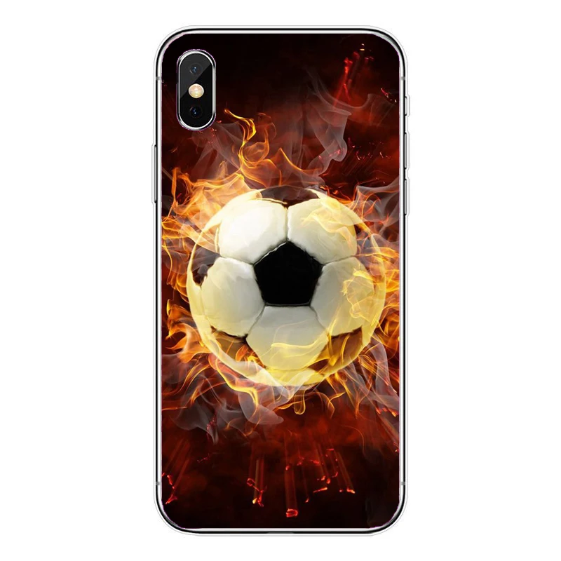 Футбольный мяч для горения воды Жесткий Чехол iPhone X 8 7 6 6S Plus 5S 5C SE|Чехлы-накладки| |