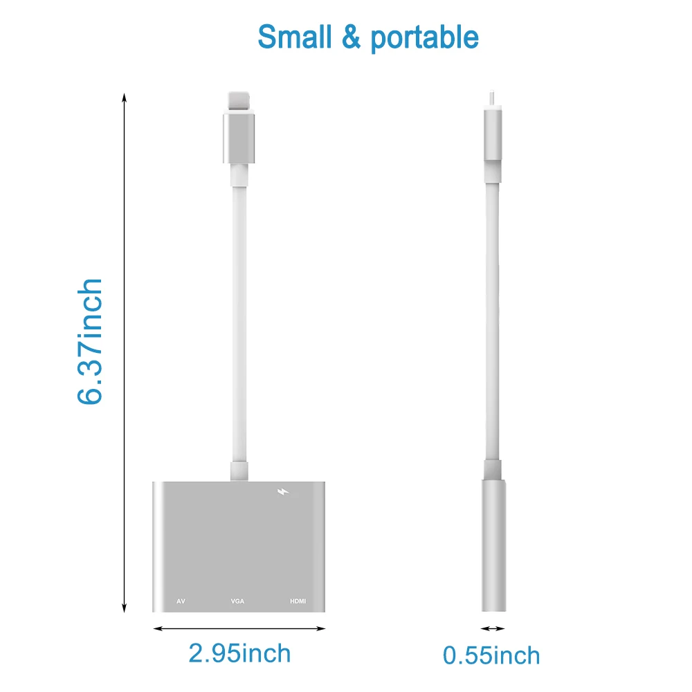 5 шт. Высокое качество HDTV OTG кабель для Lightning к HDMI VGA AV аудио Vidio адаптер iPhone X/XS/XR/8 P/8/7