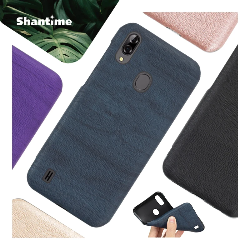 

Wood grain PU Leather Phone Case For Blackview A60 Pro Soft Silicone Case For Blackview A60 Pro Silicone Protective Back Shell