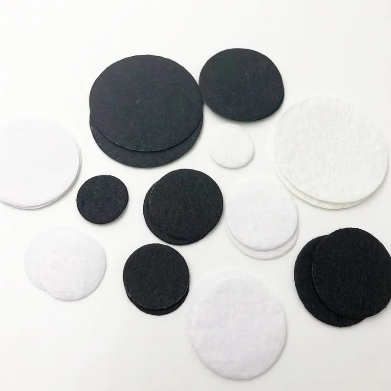 

The Mix Size 50pcs Felt Circle Appliques -White and black Color Free Shipping