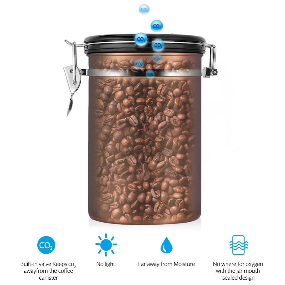 Kitchen Stainless Steel Canister Coffee Powder Organizer Cans Tea Caddy Tools Kitchen Stainless Steel Canister Coffee Powder Organizer Cans Tea Caddy Tools