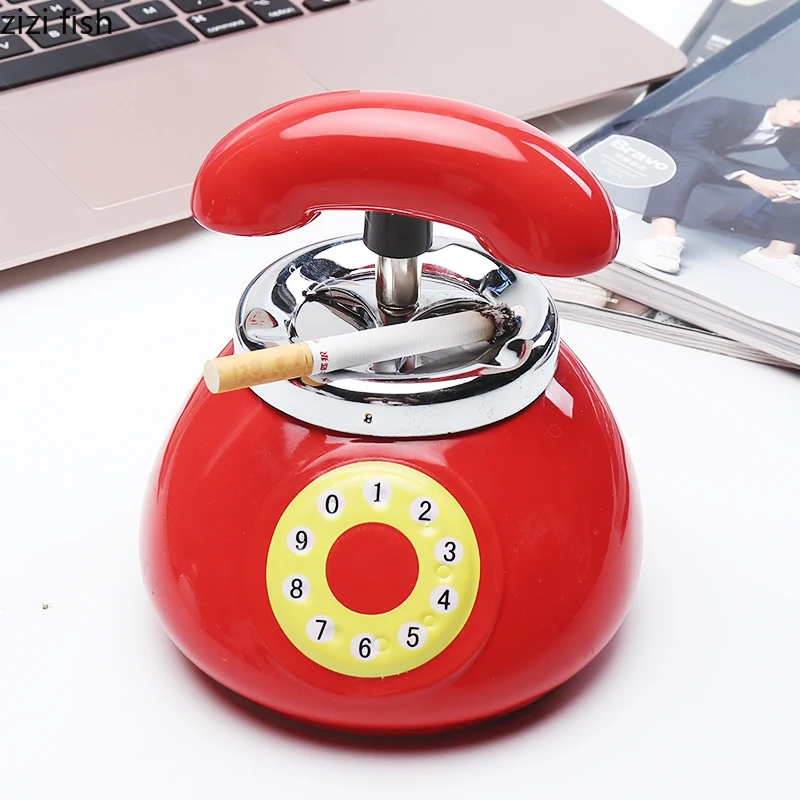 

Phone Shape Ceramics Ashtray with Lid Creative Ashtrays Gift for Boyfriend Cigarette Accessories Home Decorating Tools