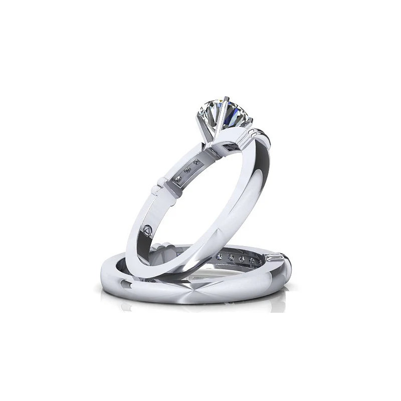 AINUOSHI набор серебряных колец 925 пробы роскошный свадебный набор колец Bijoux 1 карат, круглая огранка Sona ювелирные изделия для женщин в качестве подарка на годовщину