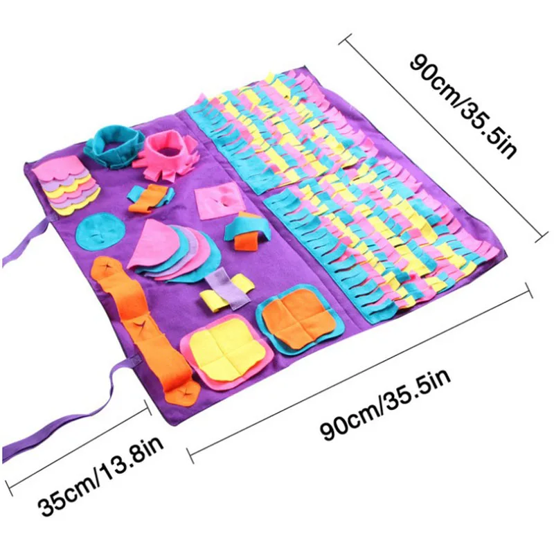 Игрушки для собак и кошек, пазл, нюхающий коврик для кошек, интерактивное одеяло, пазл, нюхающий коврик для собак - Цвет: Purple  sniff mat