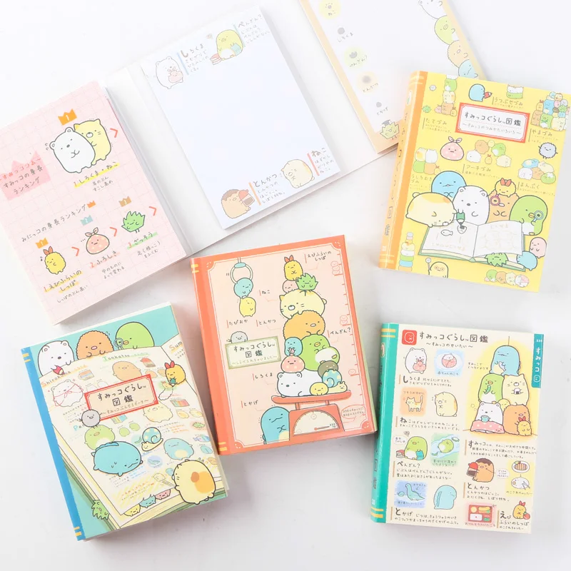 

1X Cute Kawaii Sumikko Gurashi 4 Fold Memo Pads Sticky Notes Paper Bookmark Stick Label Student Stationery School Office Supply