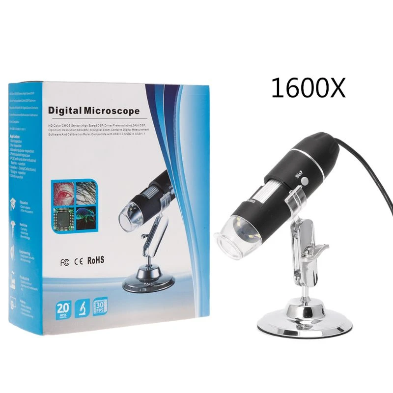 Kul-Kul 8LED 1600x USB 2MP Digital Microscope Electronic Lens Zoom Light Biological Magnifier Endoscope Camera Video Stand Kul-Kul 8LED 1600x USB 2MP Digital Microscope Electronic Lens Zoom Light Biological Magnifier Endoscope Camera Video Stand