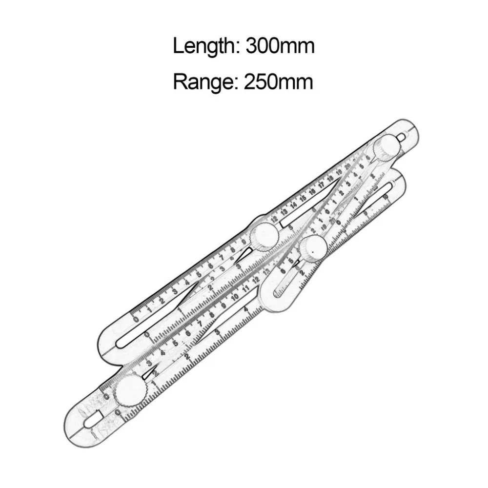 Четырехсторонняя линейка измерительный инструмент угол-изобразить шаблон угол инструмент механизм слайды для ручных строителей ручные мастера