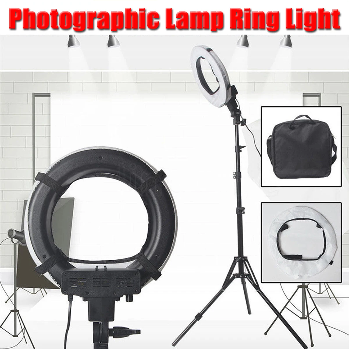 

Dimmable LED Studio Camera Phone Studio Selfie Ring Light 5500K Video Ring Lamp Annular Lamp Ring Fill Lights With 190CM Tripod