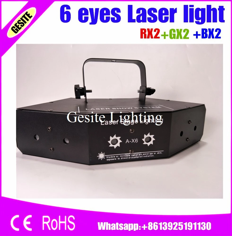 Бесплатная доставка 6 глаз лазерный свет сценический эффект для dj party show|effect