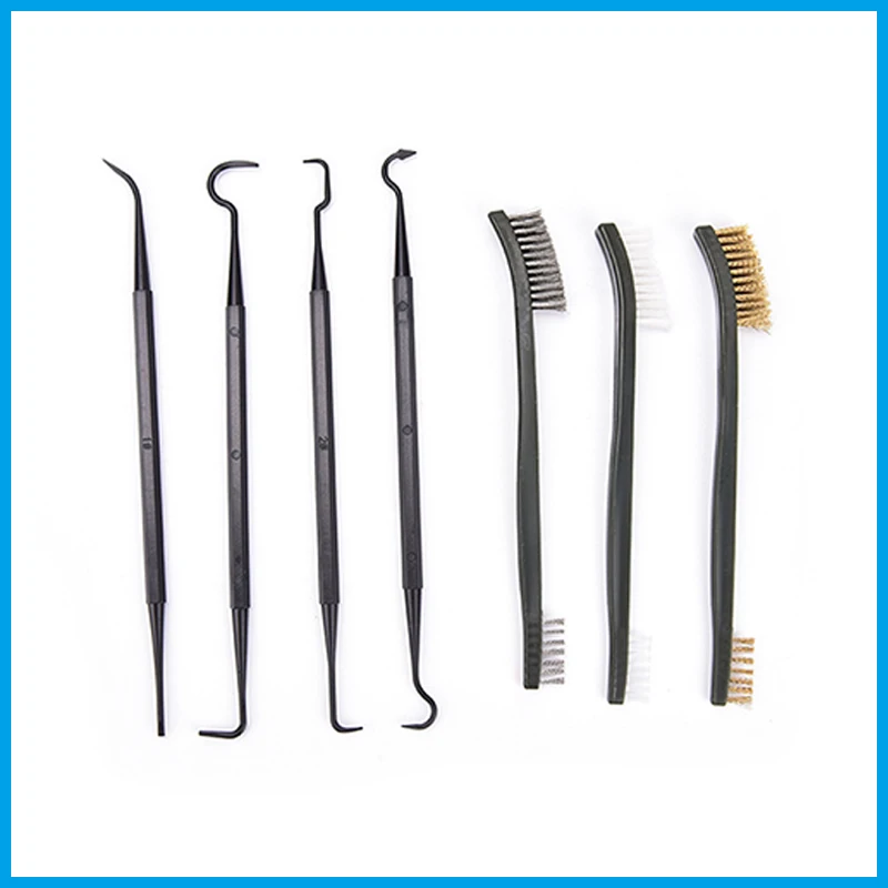 

3pcs Steel Wire Brush + 4pcs Nylon Pick Set Universal Gun Hunting accessories Cleaning Kit Tactical Rifle Gun Cleaning Tools