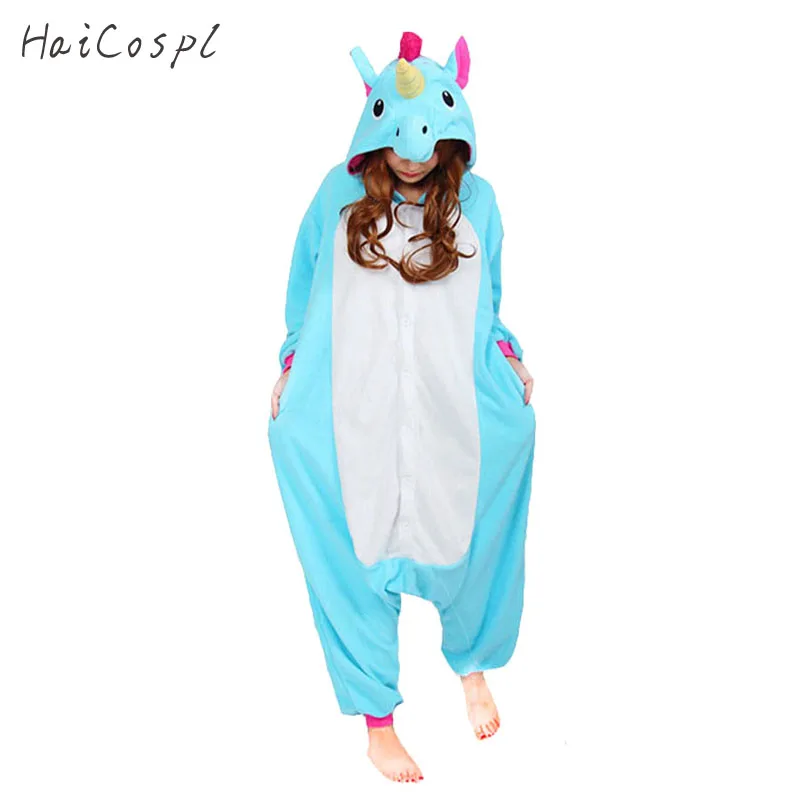 Kigurumi Unicorn Anime Cosplay Unisex Unicorns Onesie Animal Pajamas Costumes Soft Warm Kigurumi Carnival Party Sleepwear