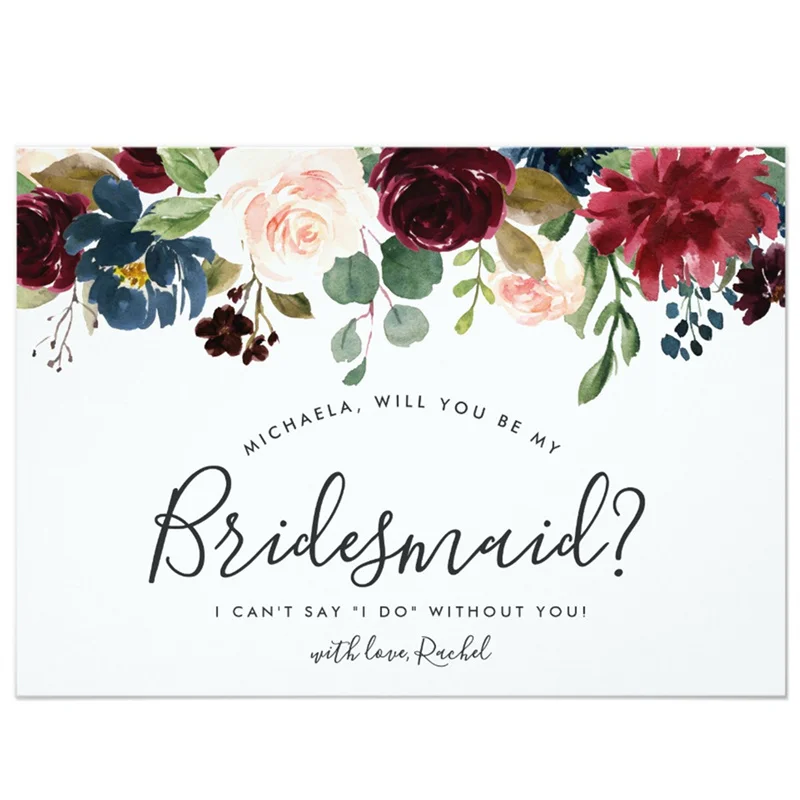 

Personalized Radiant Bloom Be My Bridesmaid Card Invitation Handmade Wedding Decoration