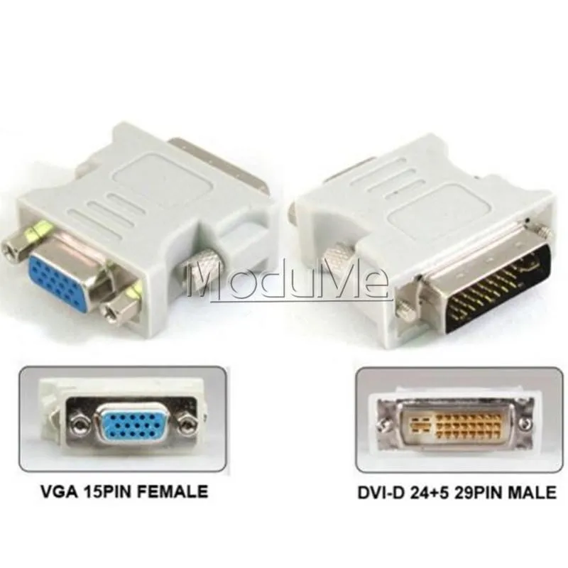 DVI-D 24+1 Male To VGA 15 Pin Female Converter Adapter for LCD HDTV Screen