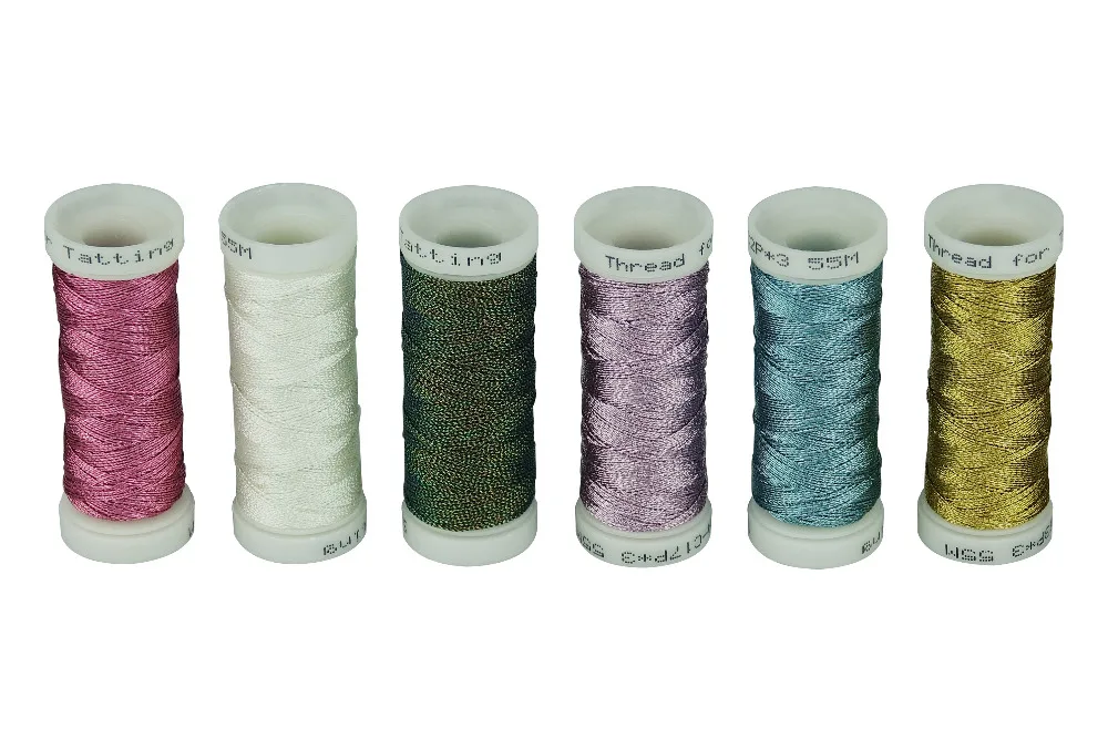 Buy SIMTHREAD 6 Basic Colors Metallic Tatting Thread