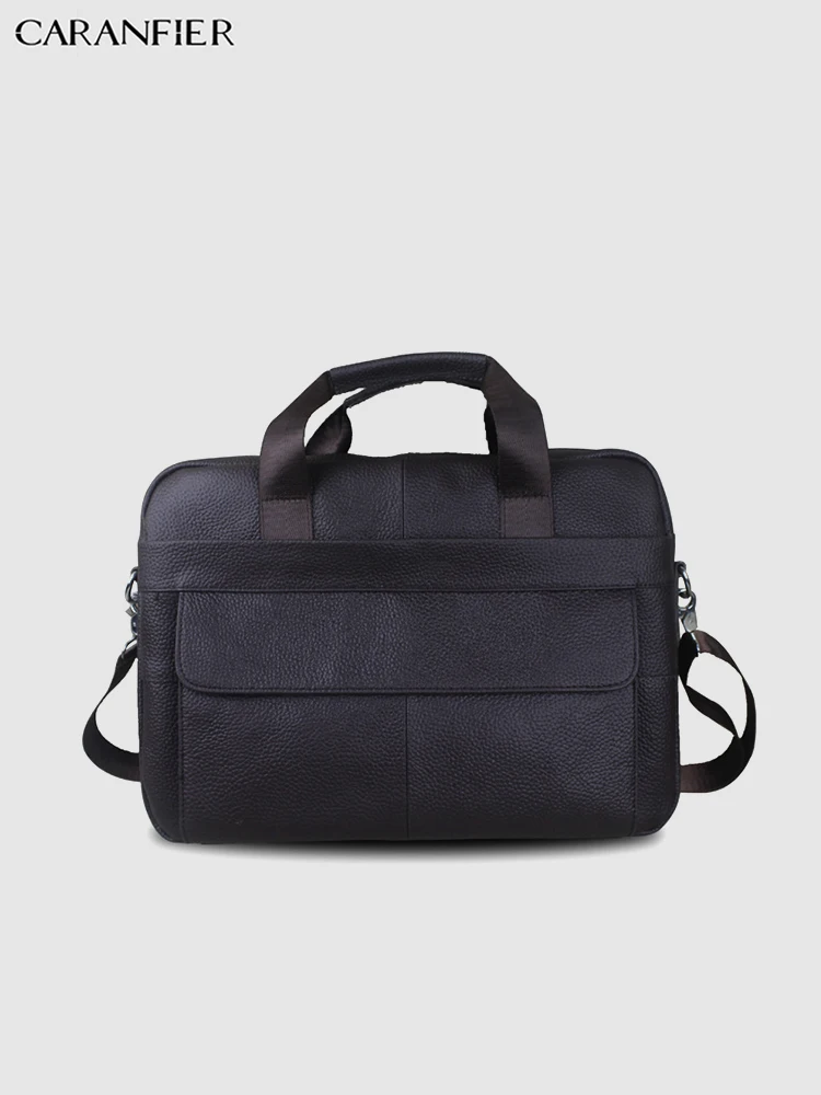 CARANFIER رجل حقيبة أعلى جلد طبيعي حقيبة ساع الأعمال الكتف Crossbody أكياس كمبيوتر محمول حقائب خمر الكلاسيكية حقيبة
