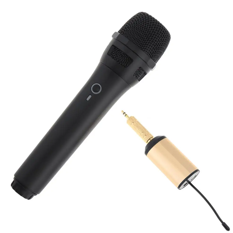 نظام مكبر صوت لا سلكي ذو تردد فوق العالي المحمولة LED Mic UHF المتكلم مع المحمولة USB استقبال ل KTV DJ خطاب مكبر للصوت تسجيل
