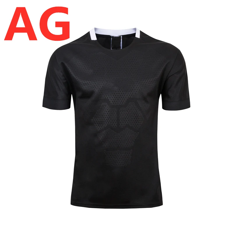Achat Imprimé Logo de l équipe de marque AG personnalisé pour T shirts décontracté solide coton noir homme manches courtes Halajuku