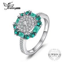 JewelryPalace 1ct Creado Anillo de Esmeralda 100% Real 925 Plata Esterlina de La Vendimia Anillos de Joyería Fina Para Las Mujeres Regalo 2017