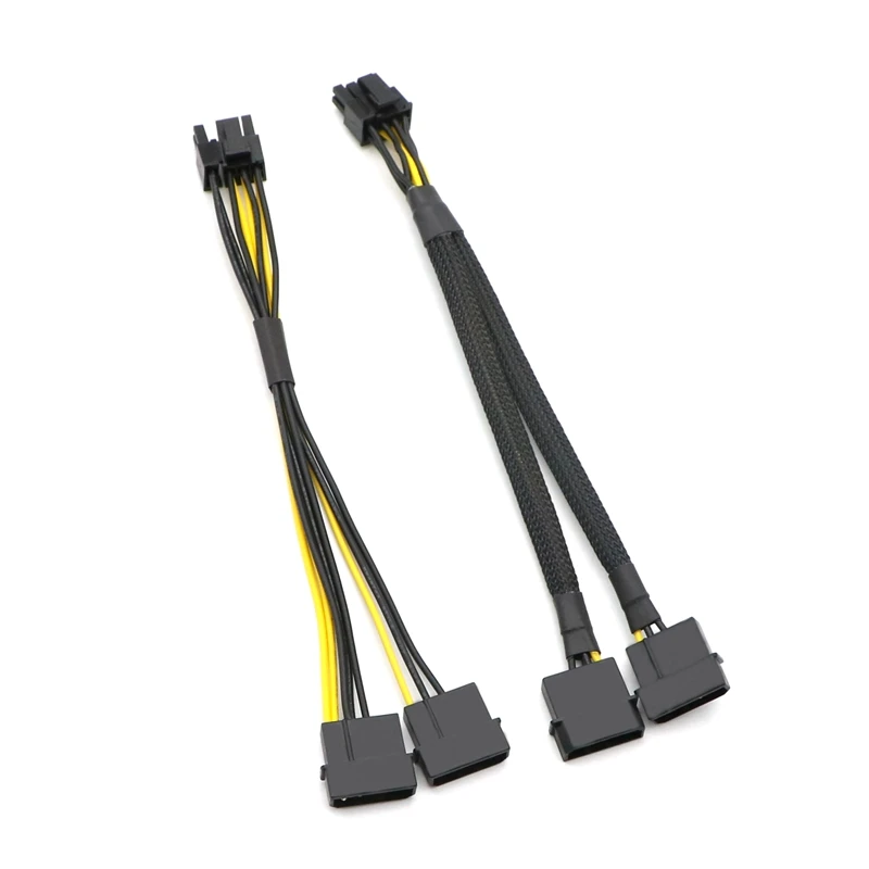 

20cm Dual IDE Molex 4Pin to PCI-E/ GPU 8Pin (6+2Pin) Power Adapter Cable.