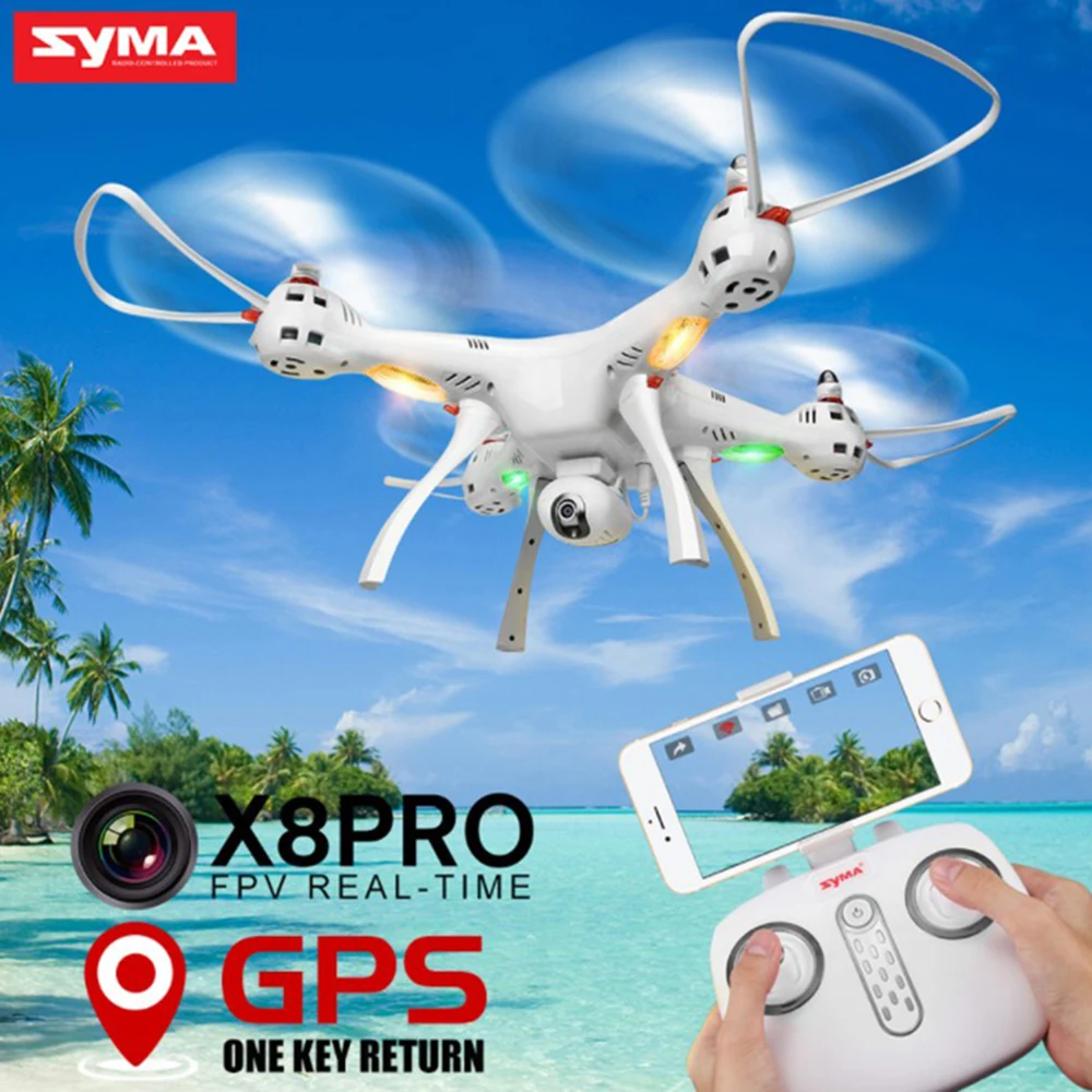 

SYMA X8PRO GPS Drone with Wifi HD Camera FPV RC Helicopter Fixed High Professional Quadcopter Selfie Drones (X8HG Upgrade)
