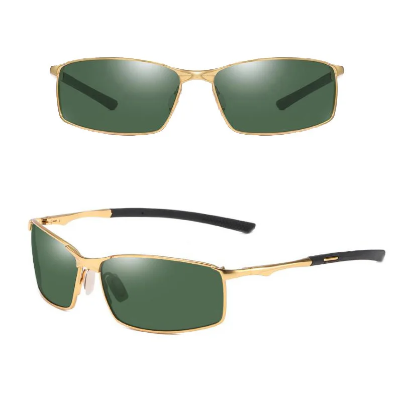 Высокое качество солнцезащитные очки авиаторы Для мужчин брендовые дизайнерские Бронза Металлические солнцезащитные очки для вождения с антибликовым покрытием UV400