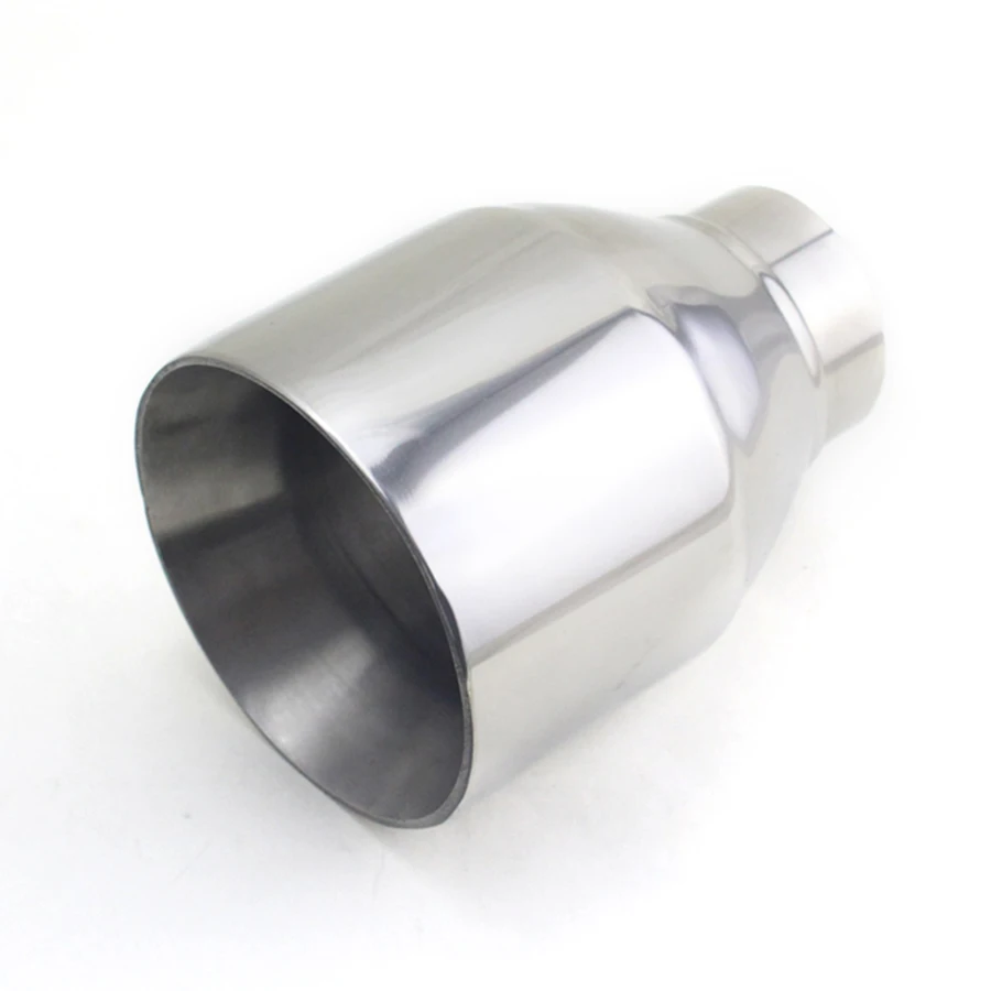 

Stainless Steel Car Exhaust Tip Auto Tail Pipe Muffler Dual Wall Nozzle 2.5" Inlet 4.3" Outlet Universal