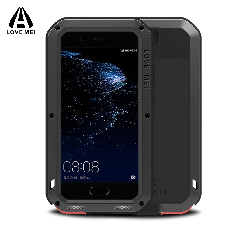 Чехол Love mei в huawei P10 плюс Броня Алюминий металлический противоударный + Gorilla Стекло