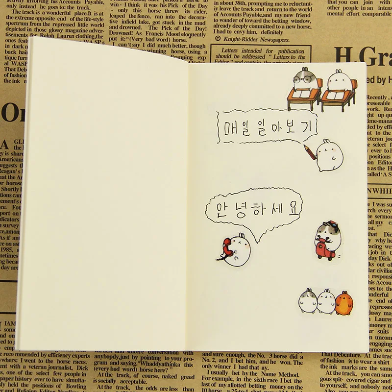 6 листов/упаковка, супер милый кролик Yuangun, декоративные наклейки для дневника, чтобы отправить своим детям лучший подарок