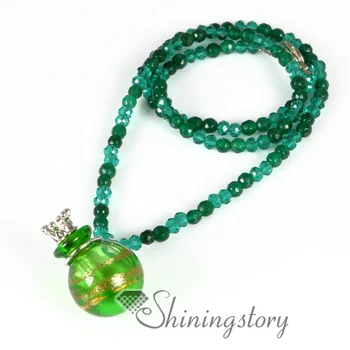 

ball glitter perfume sample vials murano glass essential oils diffuser necklace essential oil diffuser necklaces wholesale