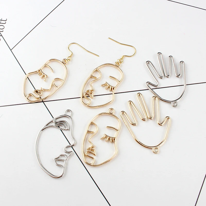 Wire cheap face earrings