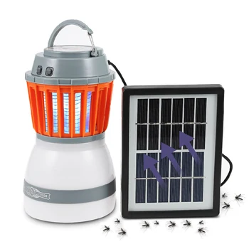 Solar Licht Muggen Killer Lamp 2-In-1 Draagbare Led Camping Opladen Ongediertebestrijder Voor Garden Party Waterdicht emergency Lamp