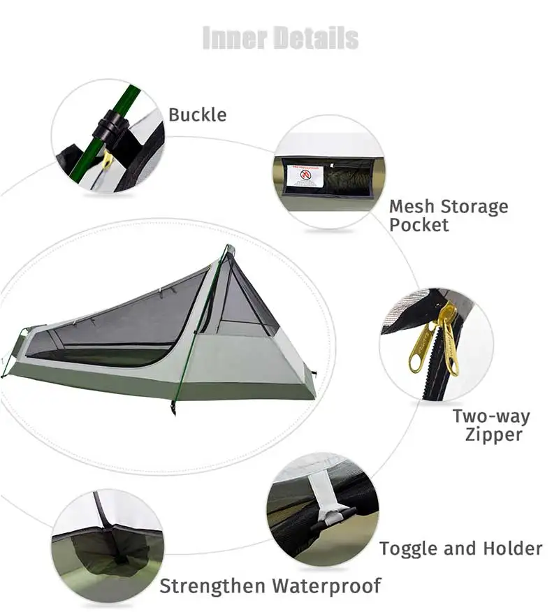 Geertop uma pessoa 3-4 temporada acampamento tenda