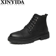 Новые поступления высокие повседневные Мужская обувь дышащая обувь со шнуровкой Для мужчин ботинки martin Ботильоны botas модные мотоботы Для мужчин размер 38-44