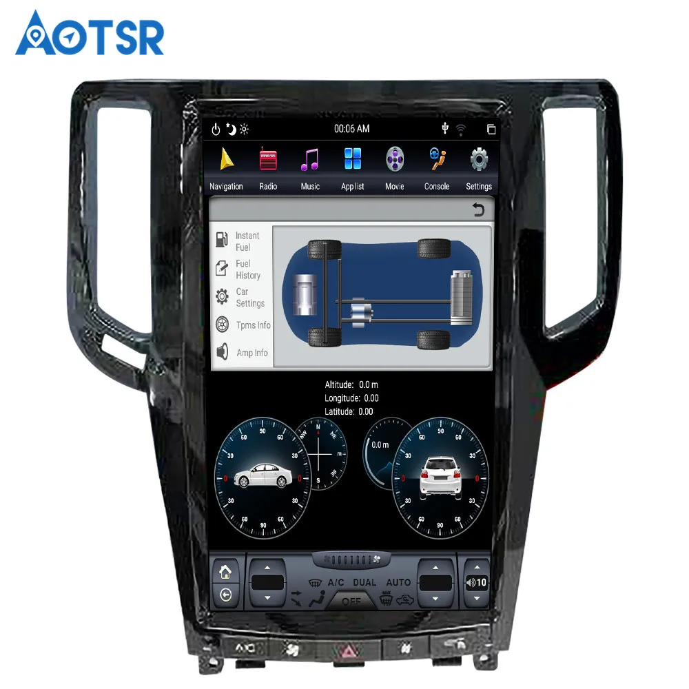 Best Android8.1 4+64GB 13.6 inch Car No DVD Player GPS Navigation For Infiniti G37 G35 G25 G25 G37S headunit multimedia tape recorder 4