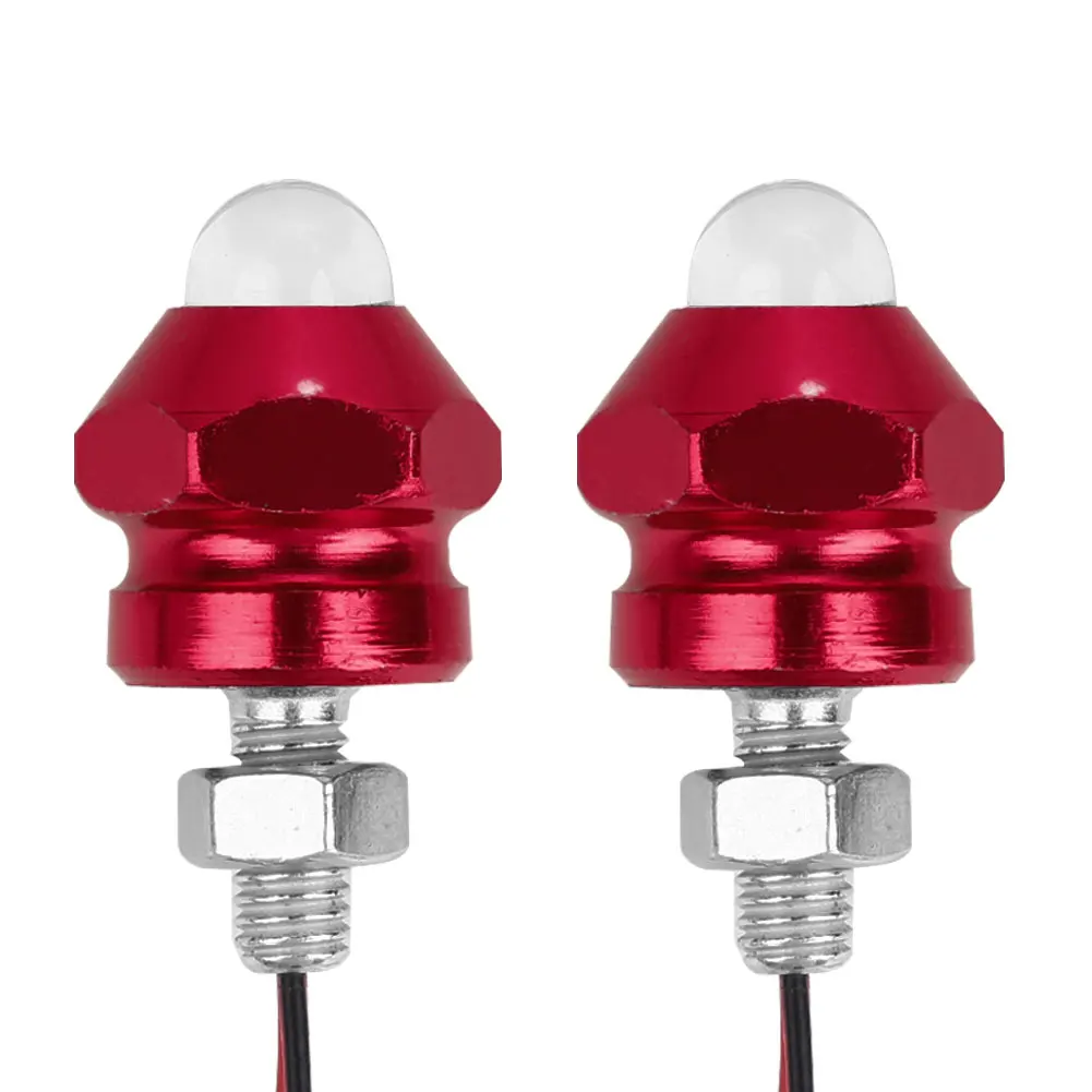 Vehemo для мотоцикла, 2 шт. сигнальный светильник, световой индикатор, красочная сигнальная лампа, лампа для номерного знака, универсальная лампа для мотоциклов - Цвет: red