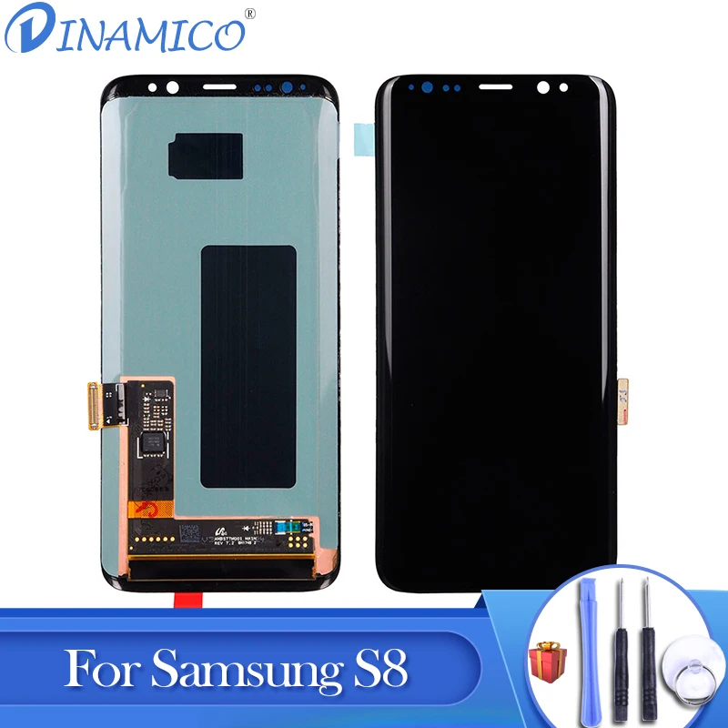 

Dinamico Amoled G950 Lcd For Samsung Galaxy S8 Lcd With Touch Screen Digitizer Assembly G950F Display Free Shipping With Tools